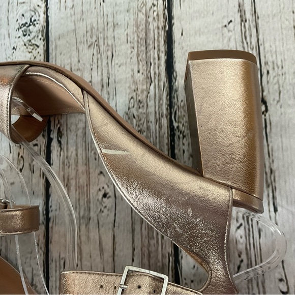 Lewit “Guilia” Heeled Sandals Rose Gold Leather Ankle Wrap Heels 38.5 - 7.5 - Picture 11 of 11